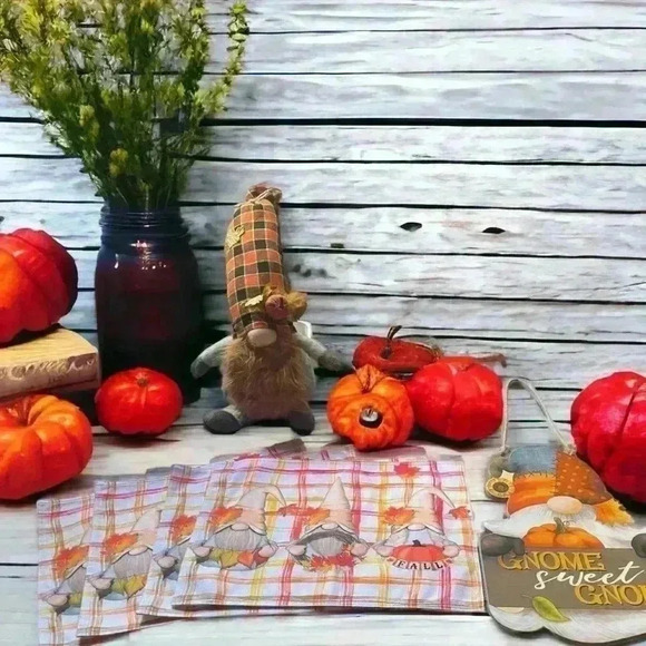 Gnome Decor - 6 piece fall gnome decor. Large gnome, wall sign, 4 placemats - Picture 7 of 11
